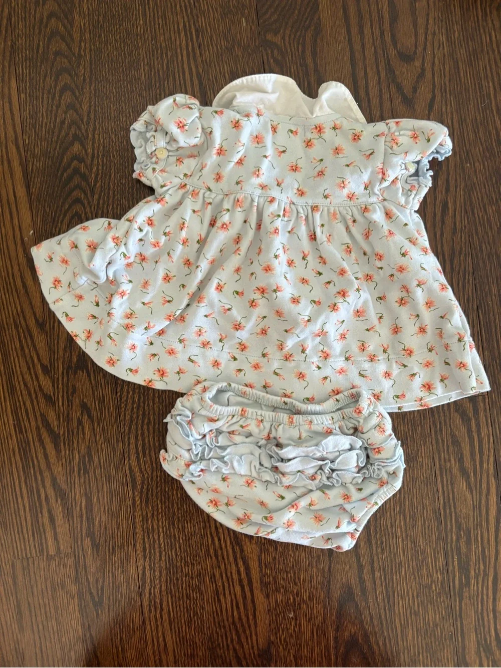 Ralph Lauren Baby Floral Light Blue Dress and bottom set